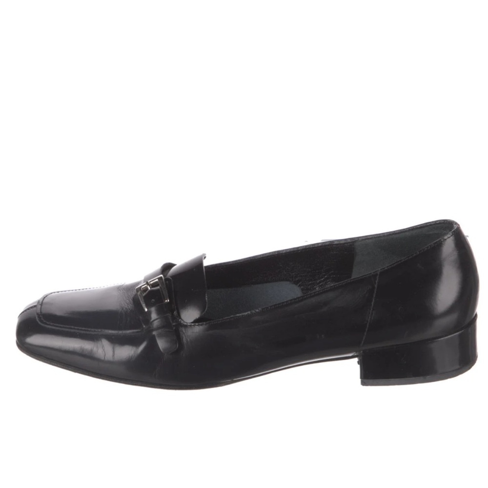 Prada Black Loafers with buckle detail 37.5